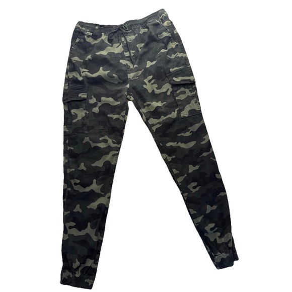 Brooklyn Cloth Women M Dark Soft Brush Twill Camo Jogger Cargo Pant Grunge Indie - Picture 2 of 6